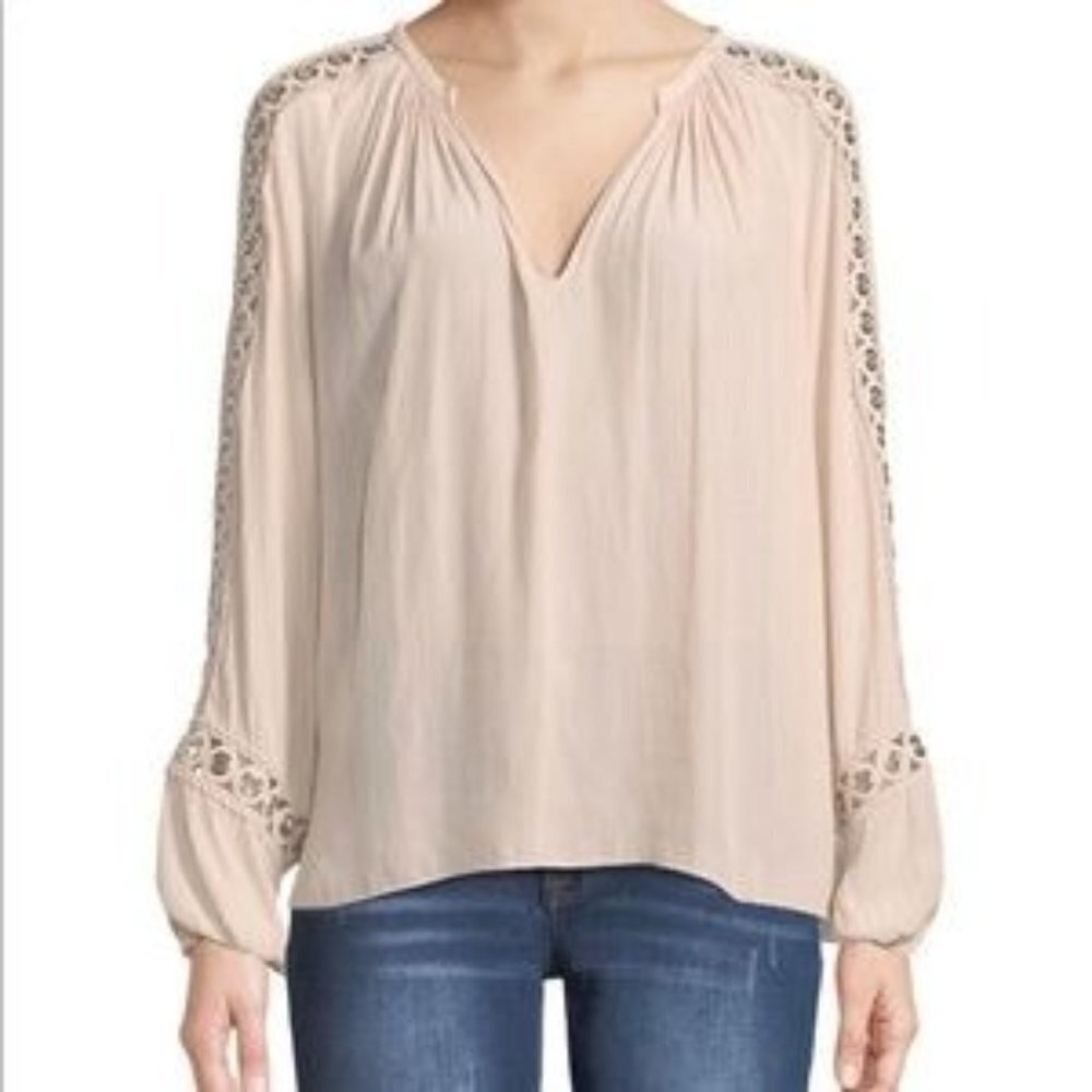 Ramy Brook New York Sera Grommet Sleeve Top Womens Small Dusty Rose‎ Pink Blush